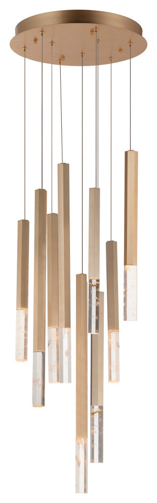 ET2 E11029-95 Diaphane 9 Light 15"W LED Multi Light Pendant - Gold