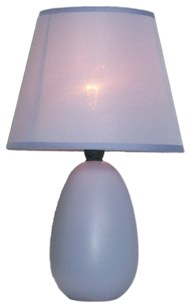 Simple Designs Mini Egg Oval Ceramic Table Lamp, Purple