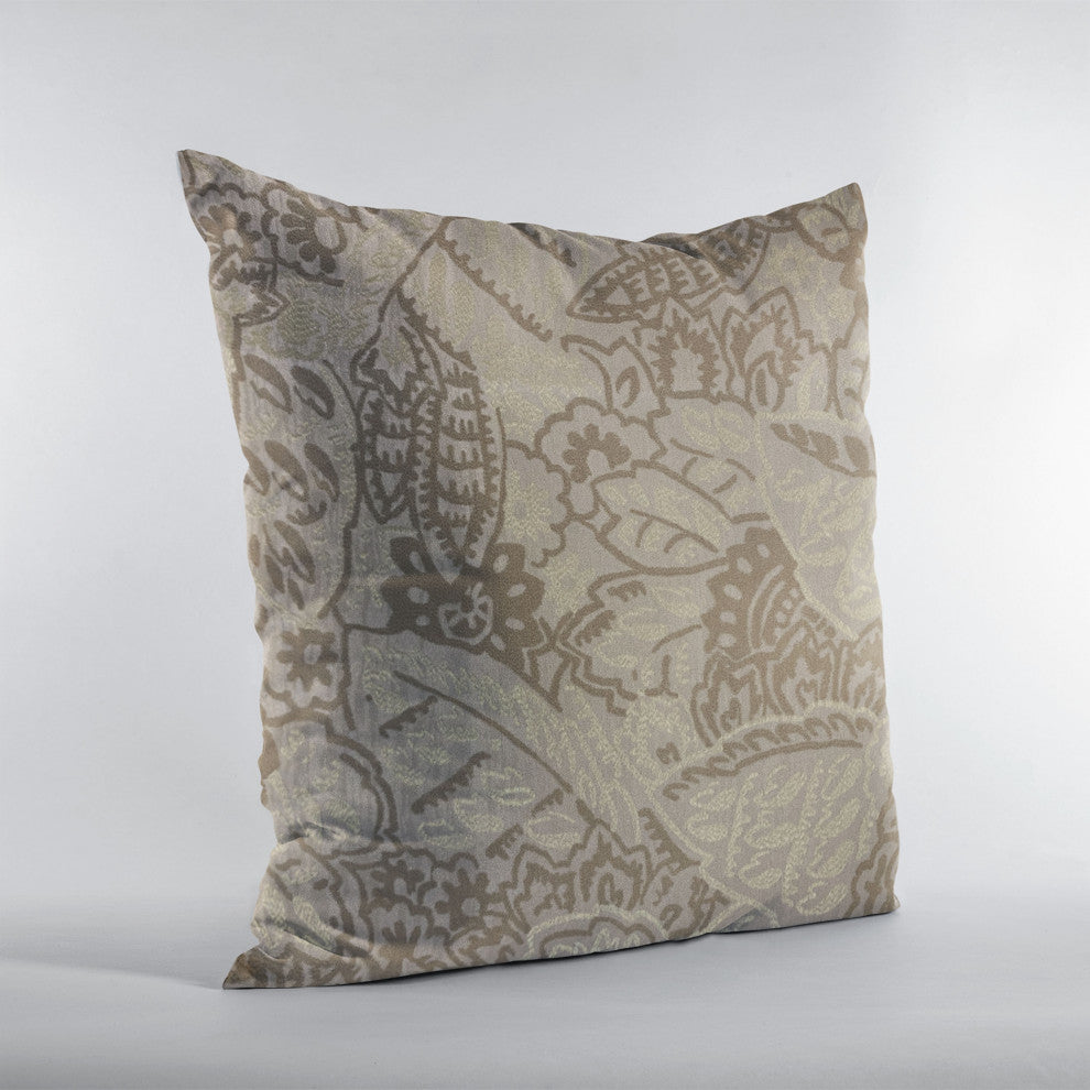 Plutus Brown Mustard Jacquard Luxury Throw Pillow, 24"x24"