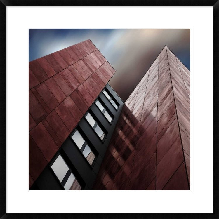 "Facade Rouge" Framed Digital Print by Gilbert Claes, 30x30"