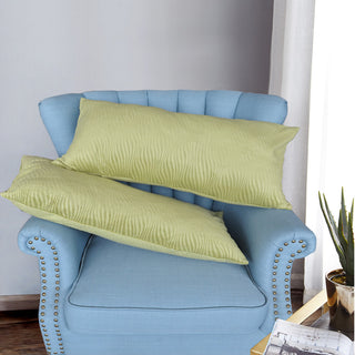 Sculpted Flannel Pillow Shell 2 Piece Set, Green, 14" X 26"