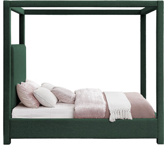 Eden Boucle Fabric Upholstered Bed, Green, Queen