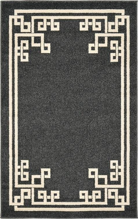 Unique Loom Black Athens Geometric 3'x5' Area Rug