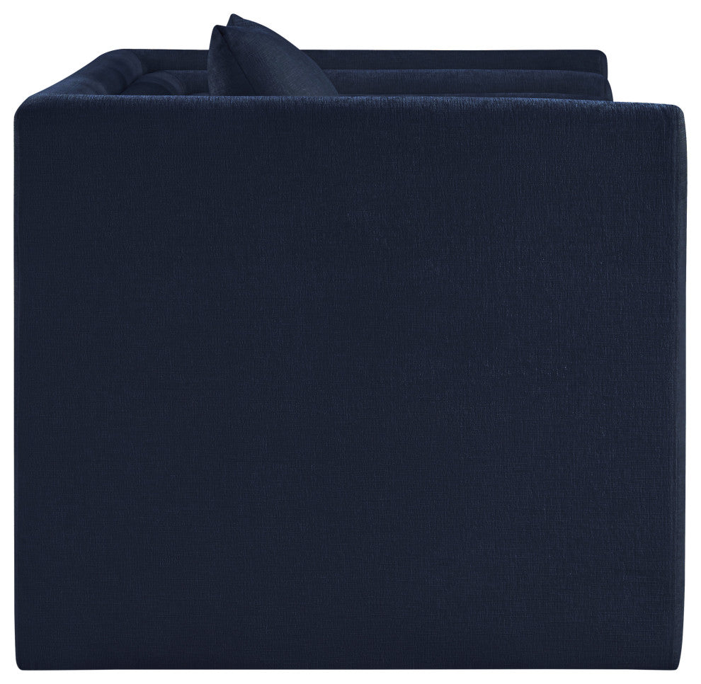 Everett Upholstered Chair, Navy, Chenille Fabric