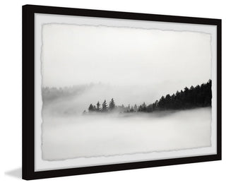 "Foggy Dark Mountains" Framed Painting Print, 24x16