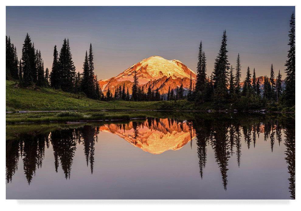 Pierre Leclerc 'Tipsoo Lake Sunrise' Canvas Art, 24"x16"