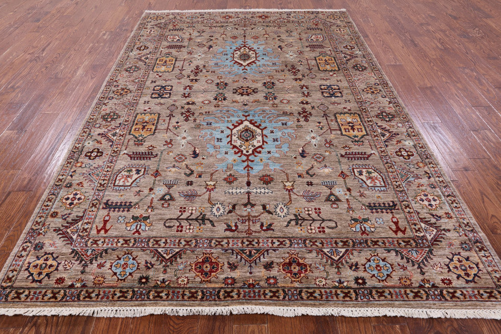 Persian Tabriz Hand-Knotted Wool Rug 6' 9" X 9' 10" Q10100