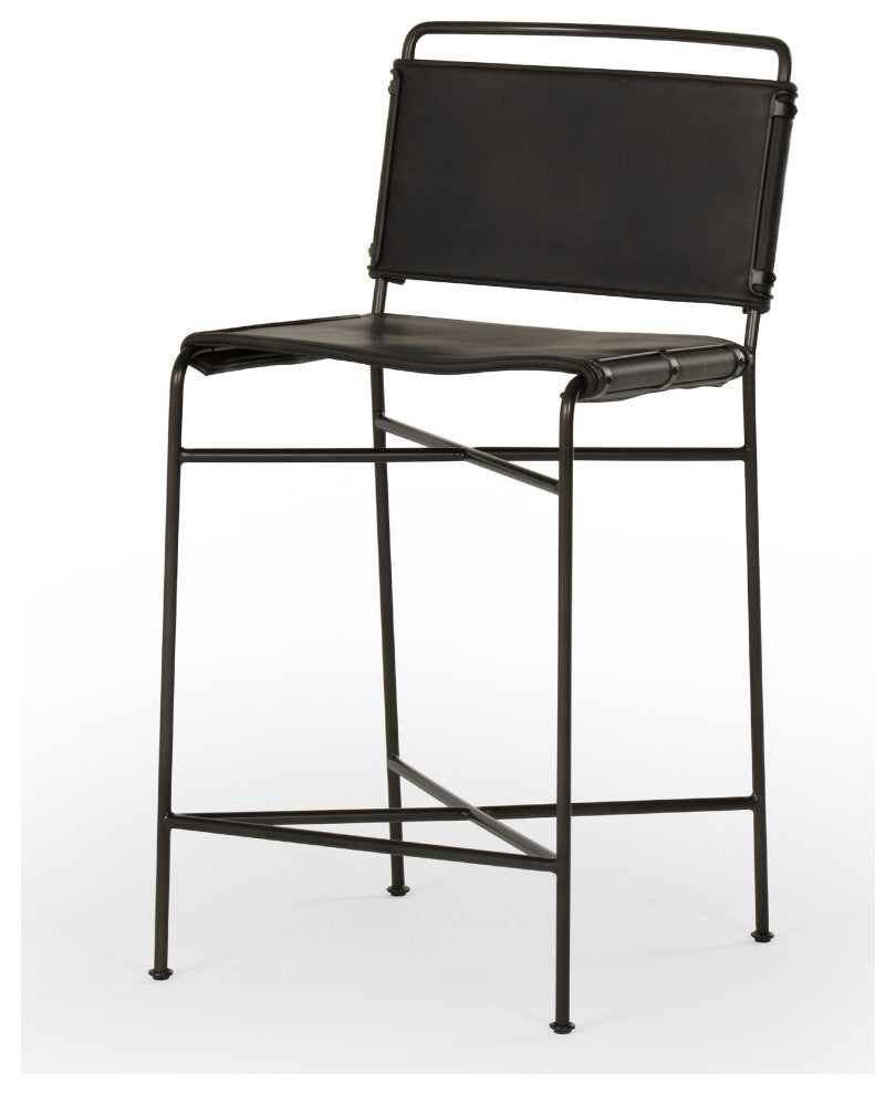 Wharton Stool-Distressed Black-Counter