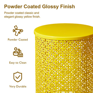 Multi-Functional Metal Garden Stool, 2-Piece Set, Yellow