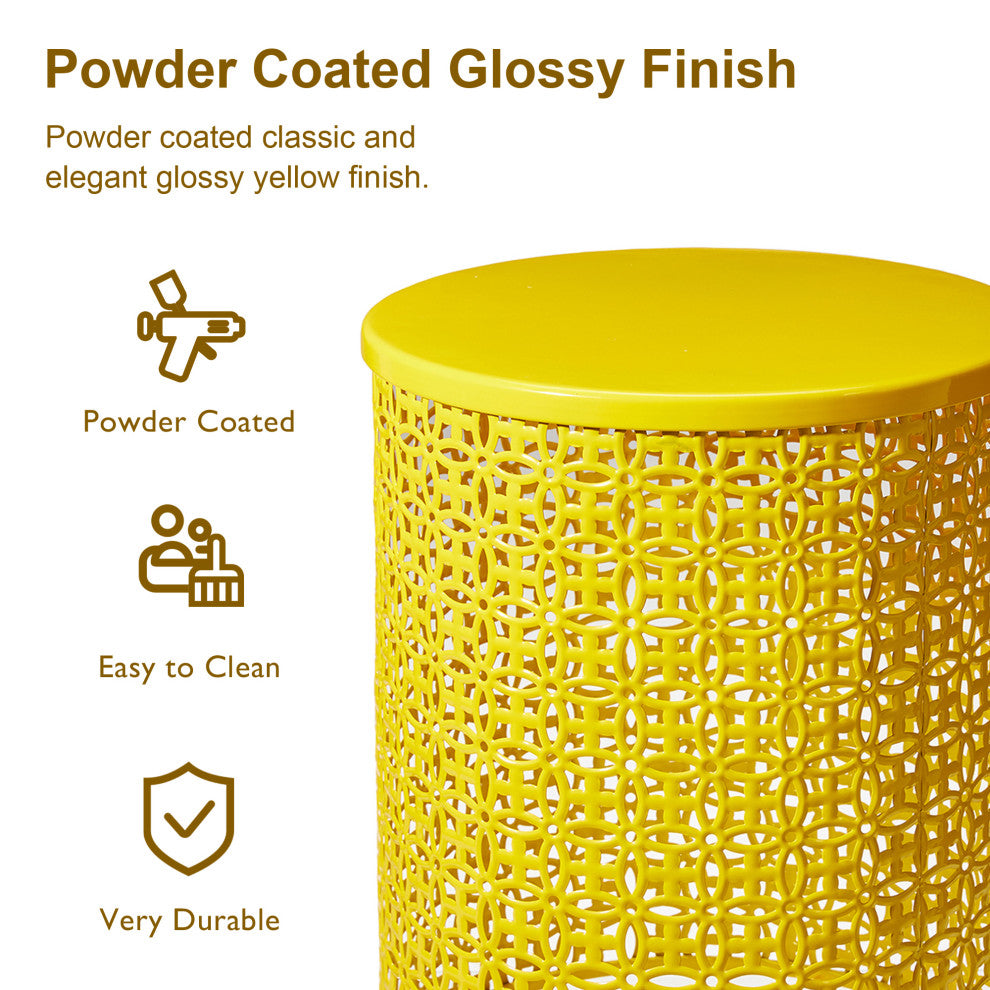 Multi-Functional Metal Garden Stool, 2-Piece Set, Yellow