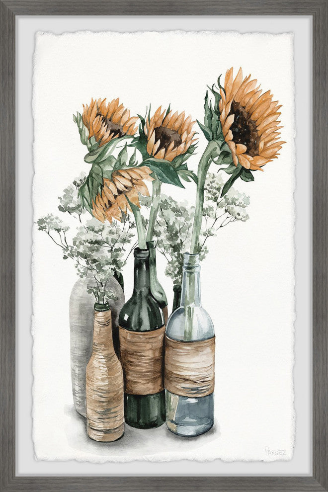 "Sunflower Centerpiece" Framed Painting Print