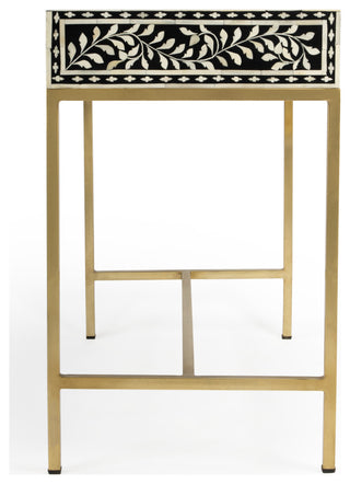 Perilla Black and White Bone Inlay Writing Desk, 5529318
