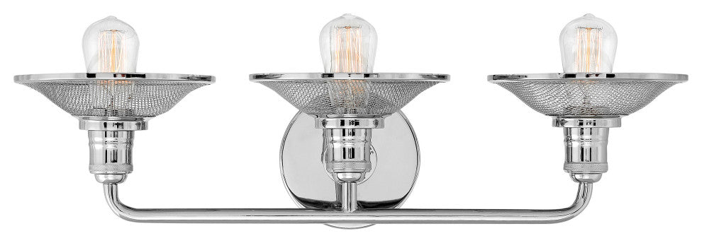 Hinkley Rigby Medium Three Light Vanity, Polished Nickel