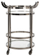 Safavieh Sienna 2 Tier Round Bar Cart, Black Nickel