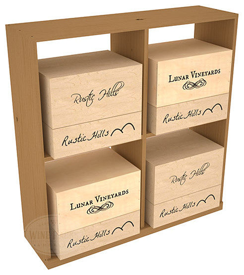 Solid Case Wine Storage Bin, Pine, Oak