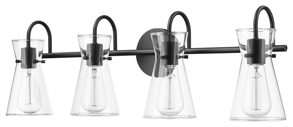 4 Light 30.7 in. Matte Black Vanity Light