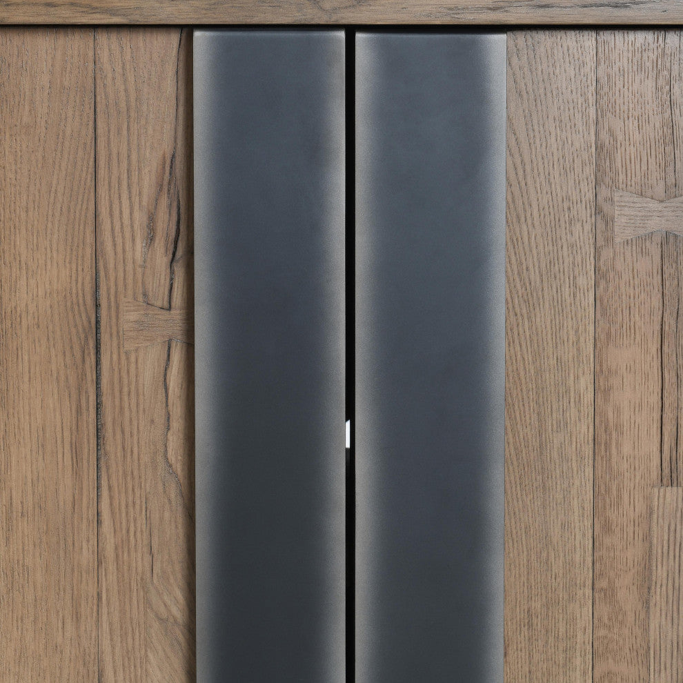 Danica 94" Industrial Reclaimed Oak Wood Sideboard