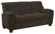 Upholstered Sofa With Nailhead Trim, Brown