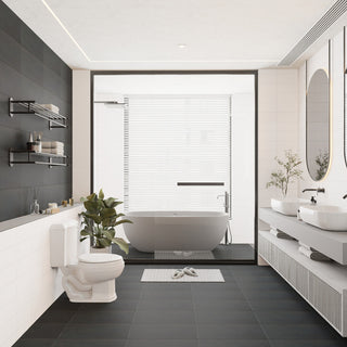 Piscina Brick Matte Nero Porcelain Floor and Wall Tile