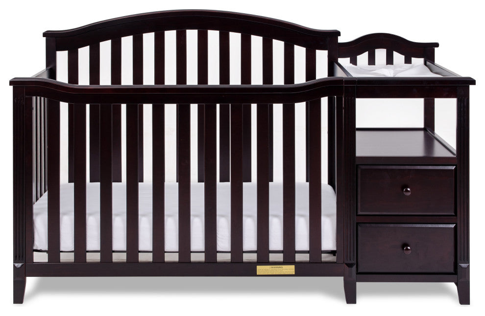 Kali 4-in-1 Convertible Crib, Espresso, With Changer (2 Drawers)