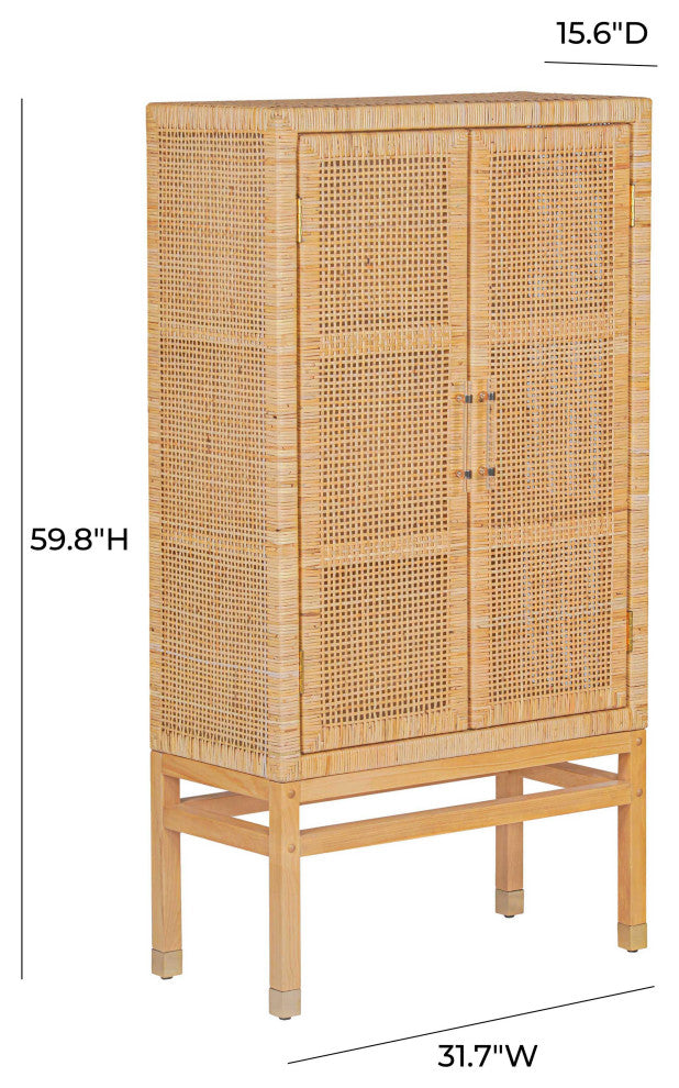 Amara Woven Rattan Wall Cabinet, Natural