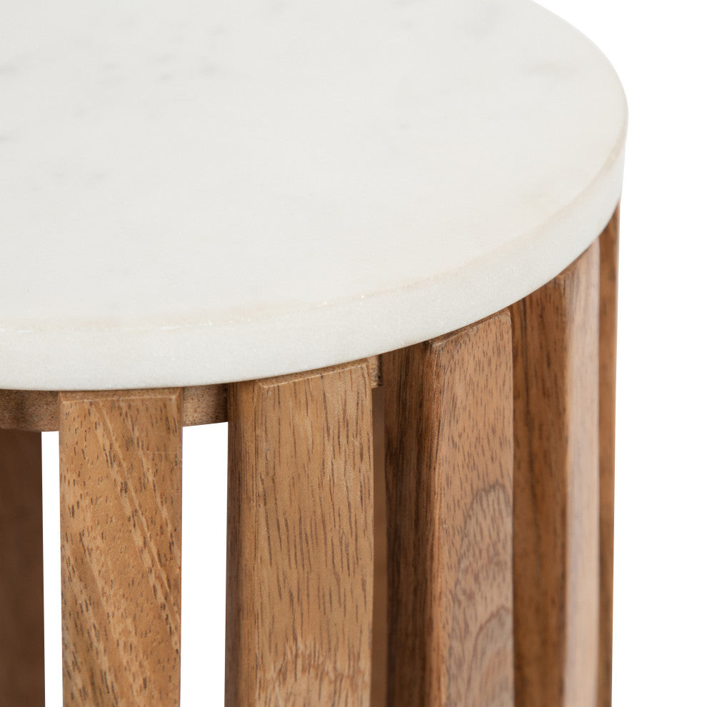 Paynter Marble Drink Table, Natural, 9"