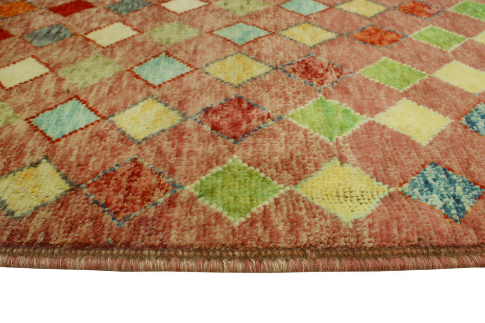 Balochi Yehuda Rose/Green Rug, 5'0x6'8