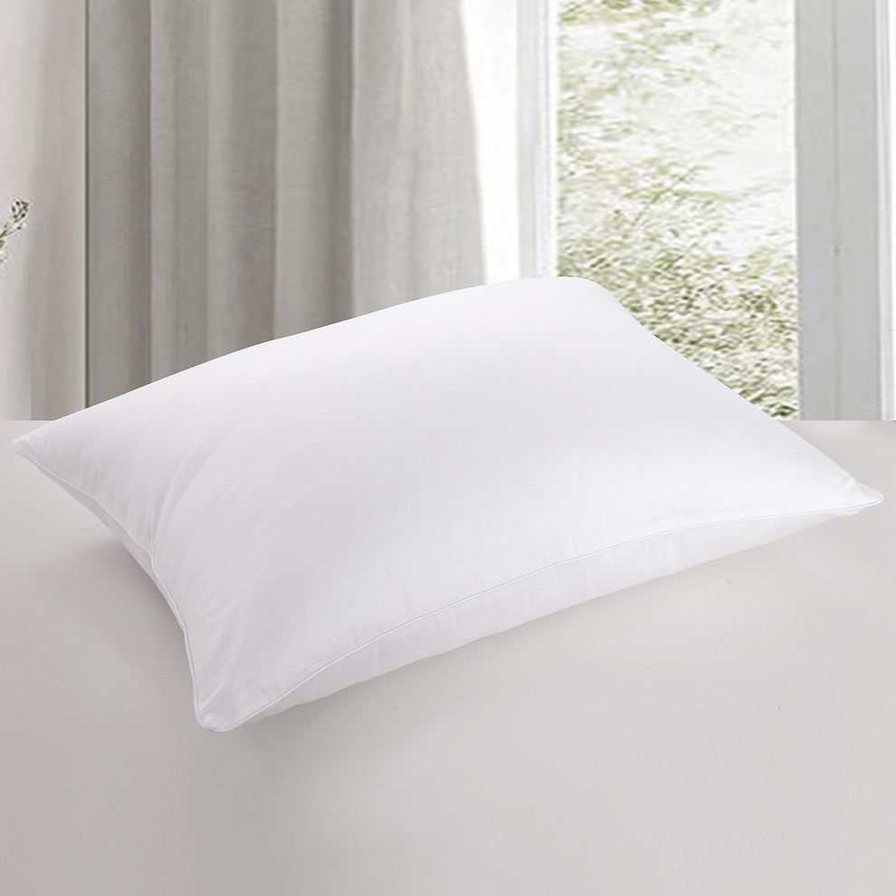 Cottonpure Feather, Cotton Filled Bed Pillow, 500TC Cotton Cover, White, Jumbo