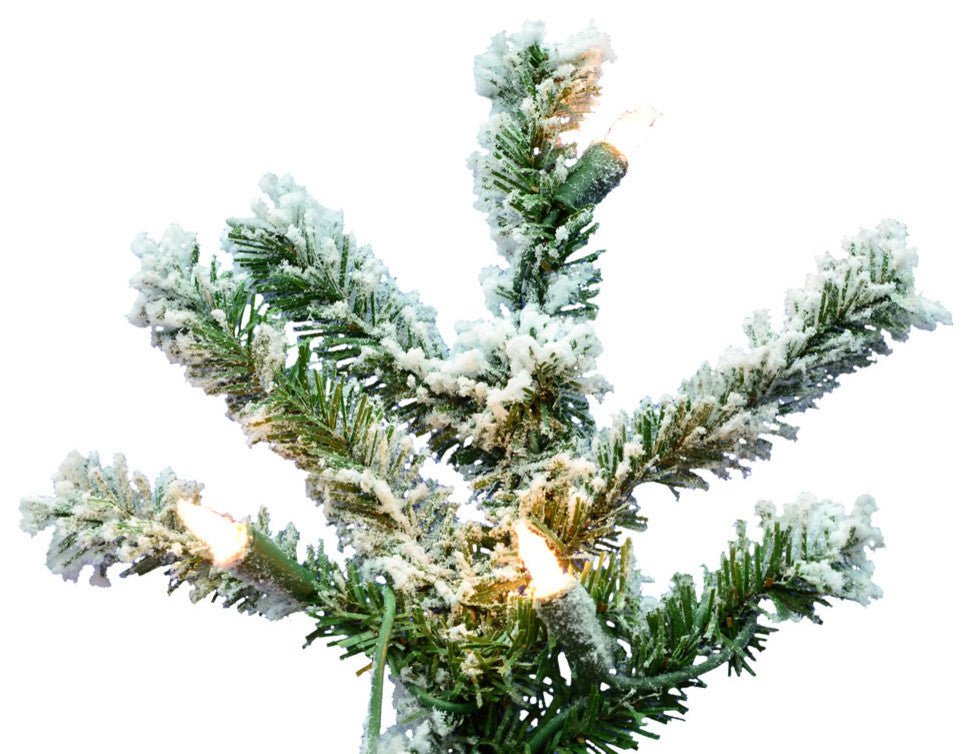 Vickerman Flocked Alpine Tree, 2', Warm White Led Lights