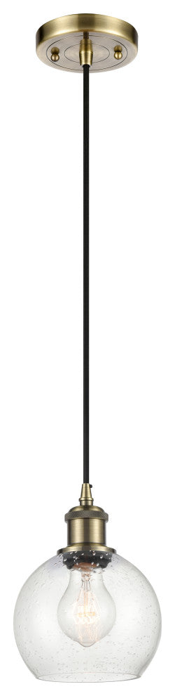 Innovations 516-1P-AB-G124-6-LED 1 Light 6" Mini Pendant, Antique Brass