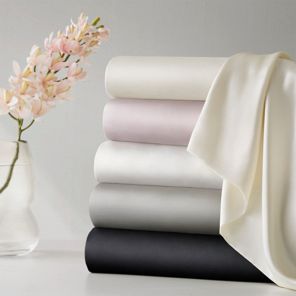 Madison Park Silk 100% Mulberry Silk Pillowcase, Black