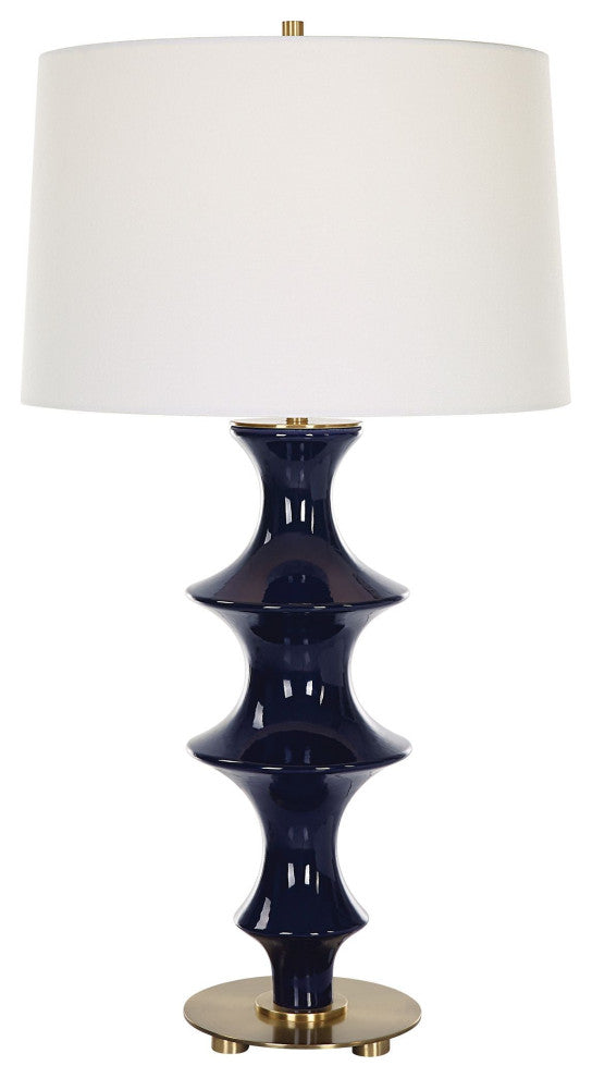 Uttermost Coil Sculpted Blue Table Lamp