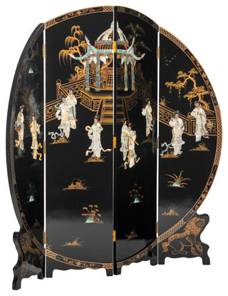 6' Tall Black Lacquer Round Room, Royal Ladies
