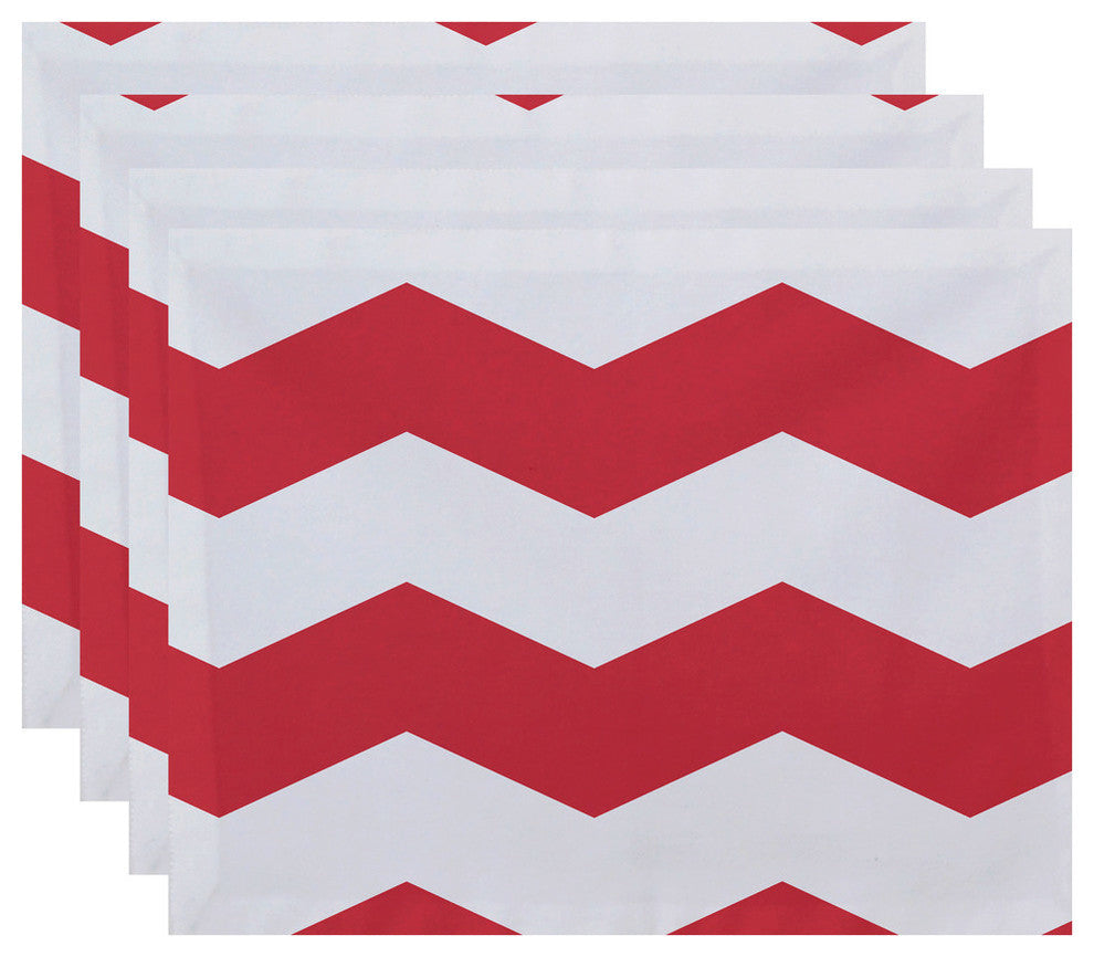 Geometric Decorative Placement, Coral, Set of 4