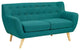 Modern Teal Remark Upholstered Loveseat