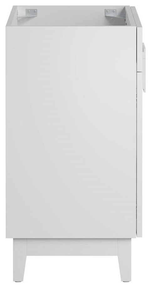 Modway Miles 24" Wood Bathroom Vanity Cabinet with Tapered Legs in White
