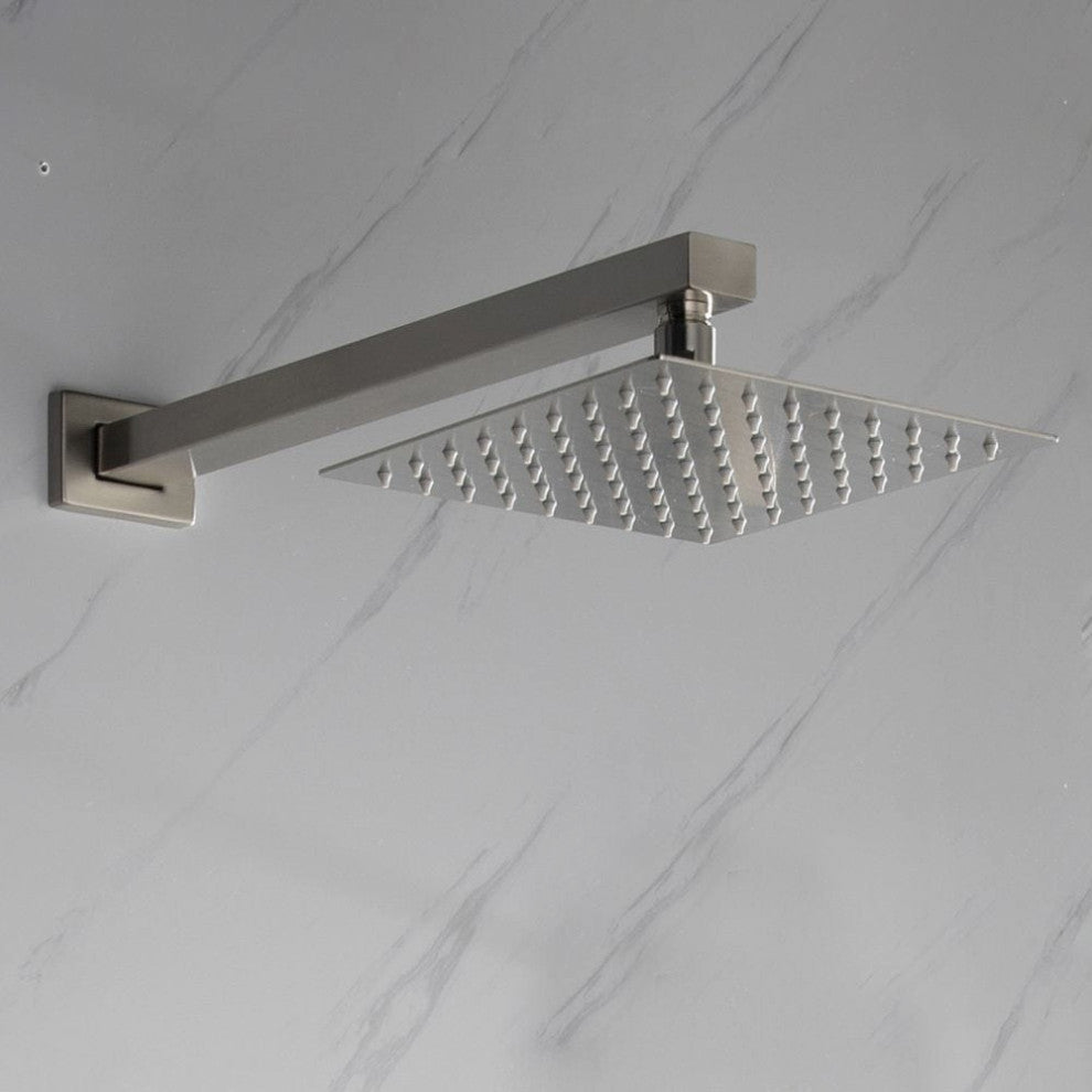 Cero Set 8" Brushed Nickel Square Rain Shower and Handheld