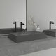 27in Bathroom Concrete Rectangular Vessel Sink with Drainer, Black Earth