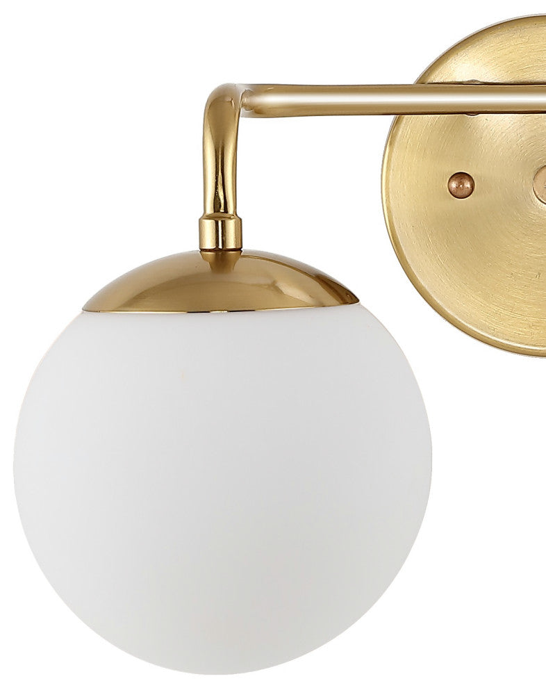 Louis Globe Metal/Frosted Glass Modern LED Vanity, 3-Light
