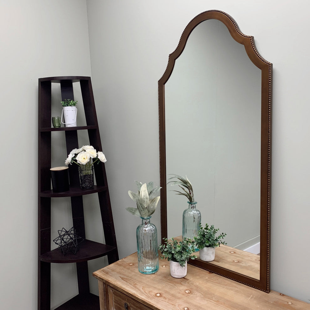 Vienne Framed Full Length Mirror, Peaks Cathedral, 23.4"x47.4", Autumn Bronze