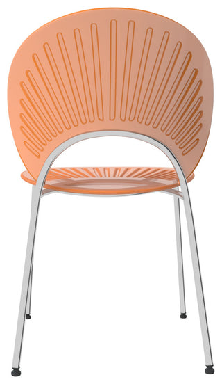 Opulent Plastic Dining Side Chair, Chrome Base Set of 2, Amber