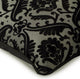 Black & Grey Fabric Burnout Velvet 18"x18" Pillow Cover, Victorian Black