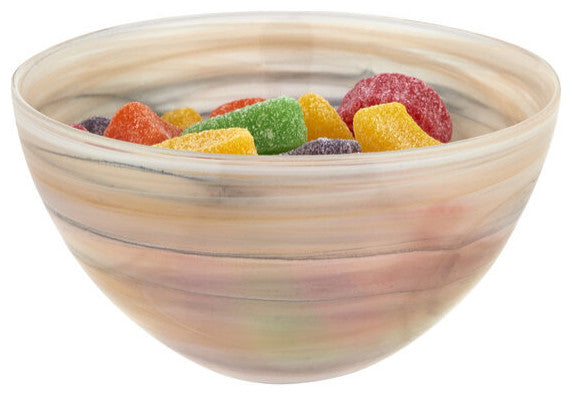 Badash P293 Taupe Alabaster Glass 6" Round Salad or Candy Bowl