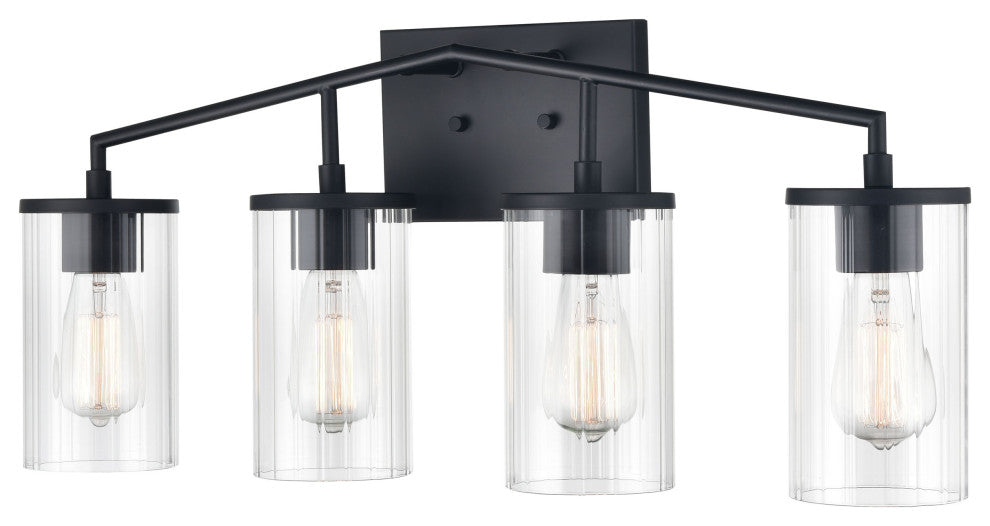 Beverlly 4 Light 27.9" Matte Black Bathroom Vanity Light