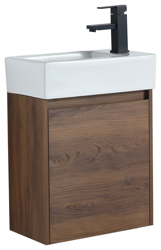 18" Sink Vanity, Plywood, Ceramic Top, No Faucet