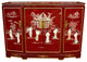 Slant Front Cabinet, Red
