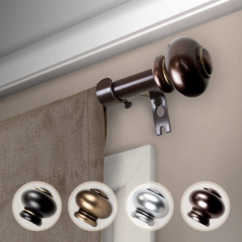 Yolanda Curtain Rod, Cocoa, 18-28"