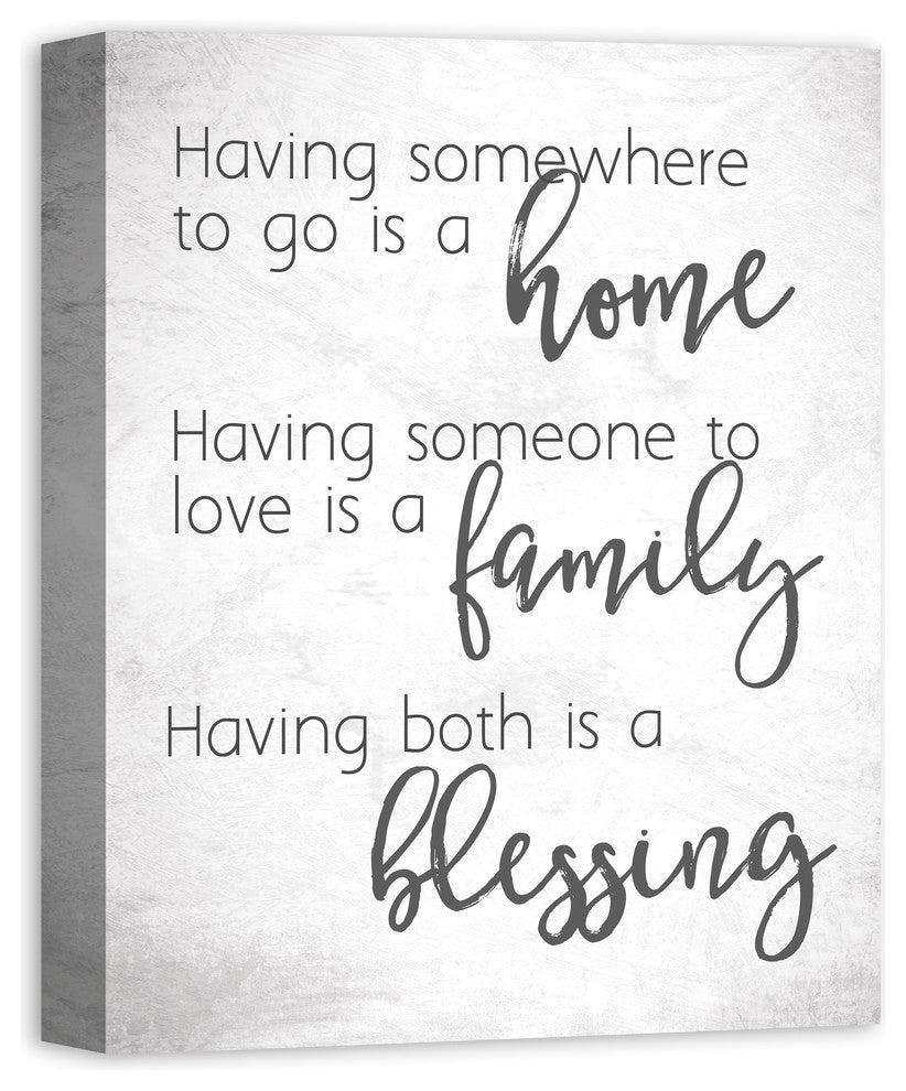 Home Plus Family Equals A Blessing Wall Art, 16"x20"