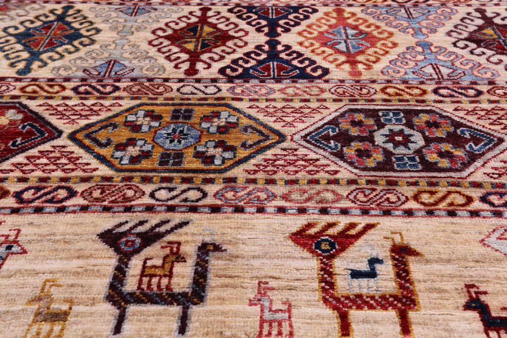 Hand Knotted Tribal Persian Gabbeh Wool Rug 8' 6" X 9' 10" Q8071