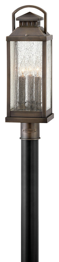 Revere 3-Light Post Mount, Blackened Brass